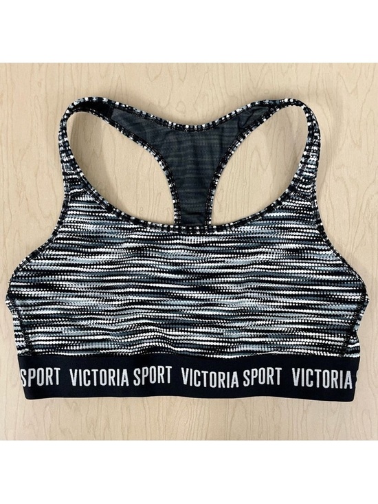 Victoria's Secret Other - New Victorias Secret Sports Bra Womens Large Dot Marl Black Player Racerback